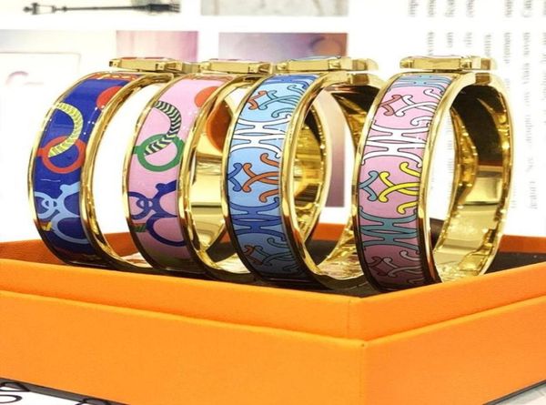 

bangle fashion stainless steel open for women gold geometric colorful enamel painted bangles wedding jewelry luxury bracelet3975725302141, Black