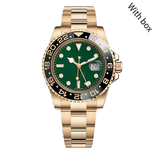 

watches mens watch gmt luxury watches automatic mechanical luminous 40mm 904l stainless steel watch band waterproof wrist montre 8215 moveme, Slivery;brown