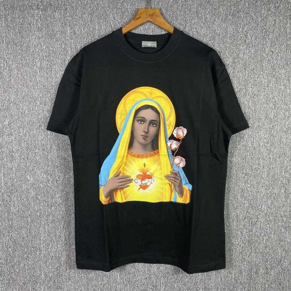 

men's t-shirts 2022ss vintage t-shirt men summer style hd portrait heart print women tee streetwear t shirt men clothing, White;black