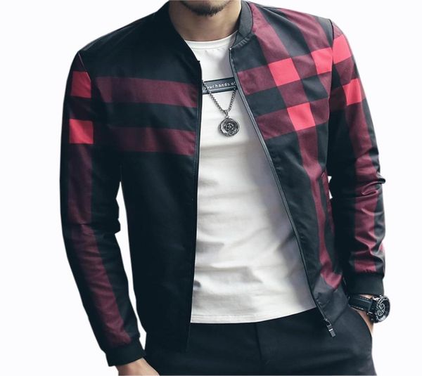 

plaid jacket men bomber jacket fashion slim mens jackets and coats chaquetas hombres jaquetas bomber plus size 4xl 5xl2557078, Black;brown