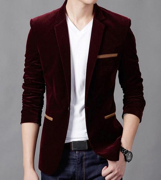 

spring autumn men blended jacket woon blends jacket smart casual coat men slim fit corduroy 3xl7351640, Black