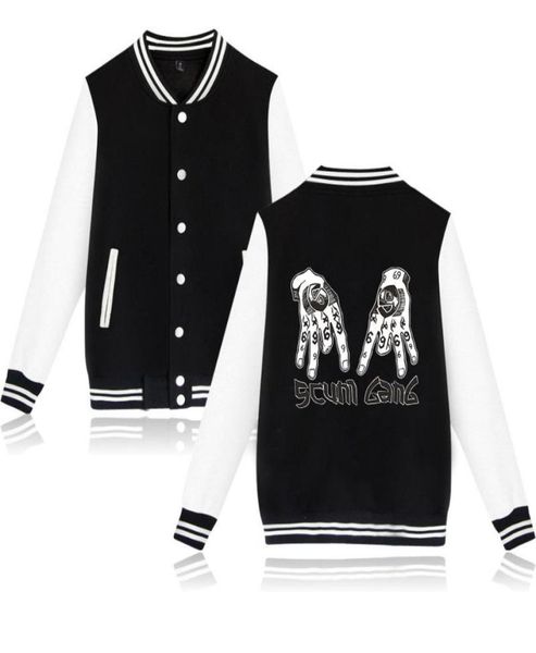 

tekashi69 6ix9ine zip up baseball uniform men039s jackets streetwear hip hop harajuku sweatshirt rap tekashi 69 scum gang hoodi8583285, Black