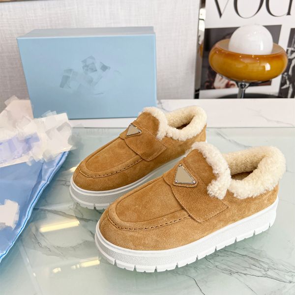 

100+ winter women wool slippers shearling boots loafers thick bottom fur furry fluffy slides triangle booties thick bottom sandals wool plus, Black