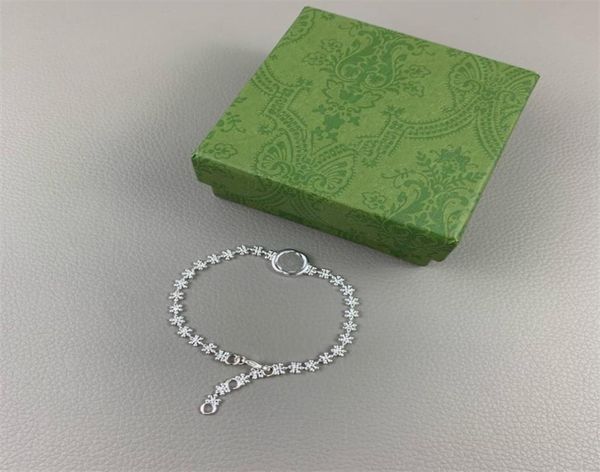 

womans 925 sterling silver bracelet fashion hand catenary lady luxurys designers bracelet silver link chain women jewelry letter g1040690, Black