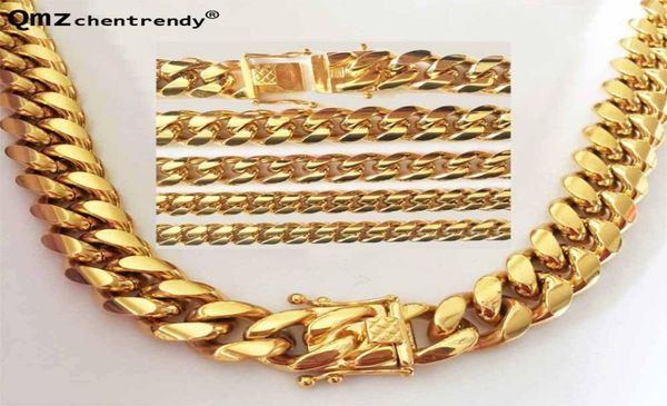 

hip hop 8mm10mm12mm14mm stainless steel curb cuban chain necklace boys mens fashion chain dragon clasp link hiphop jewelry6549027, Silver