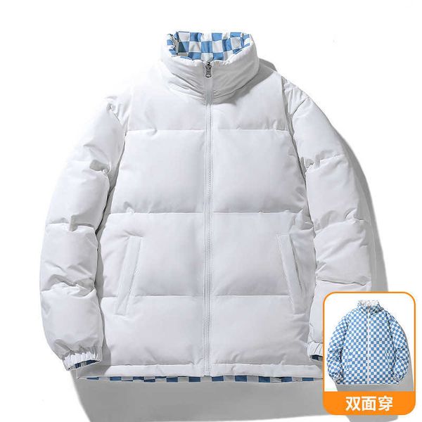 

down jacket men's short coat new two open fashion winter double-sided coat large size couple thick warm r style, Black
