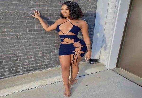 

haoyuan bandage hollow mini dress backless summer dresses for women party beach wear y2k clothes rave birthday club outfits6631772, Black;gray