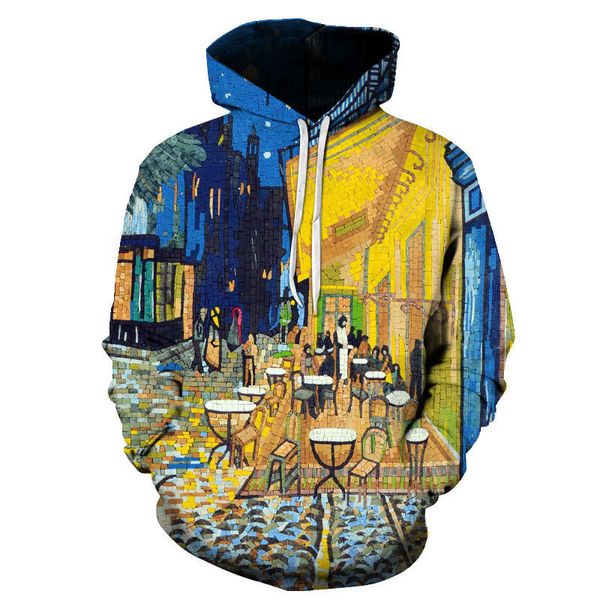 

men's hoodies sweatshirts 3d street illustration print men/women hoodies streetwear boys girls fashion sweatshirt autumn spring male/fe, Black