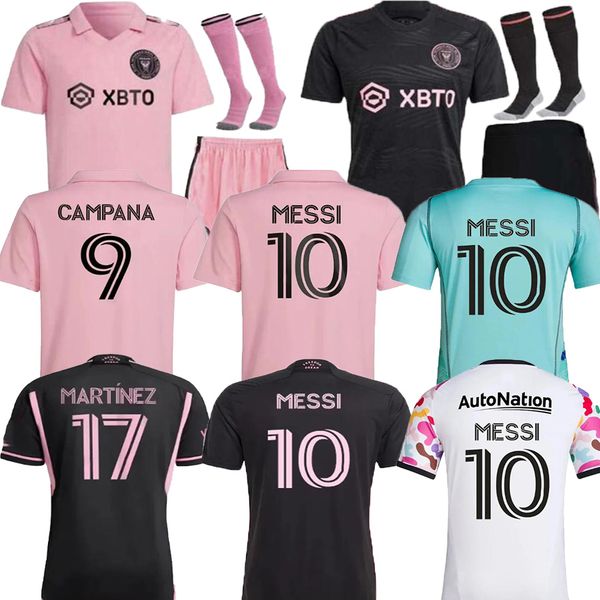 

inter miami soccer jerseys cf messis matuidi higuain campana yedlin mls 23 24 football men kids player fans version shirt kits child uniform, Black;yellow