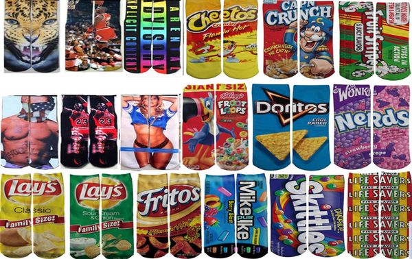 

factory whole 3047cm lovers 3d printed cartoon socks mens womens street cheerleader socks kids sports stocking cartoon3647378, Black