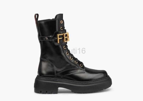

boots 2022 new graphy martin boots black open brim beaded leather fabric with gold metal accessories eyelets zipper fashionable avant-garde
