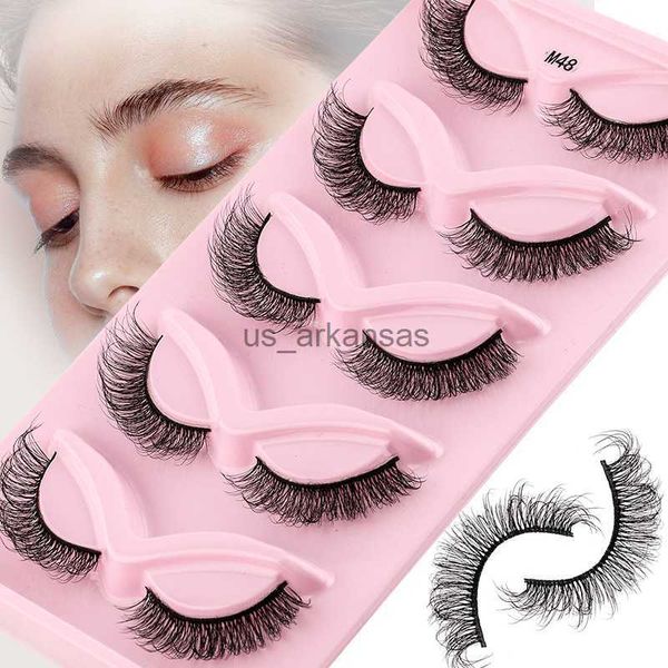 

false eyelashes 5 pairs faux mink lashes eyelashes thick 3d natural false lashes cils reusable eyelash extension hand made fake eyelashes m5