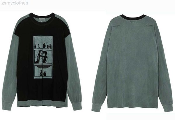 

men's t-shirts cavempt c.e crewneck men 1 1 batik nice washed phone face long sleeve t shirt cav empt women graphic t shirts, White;black