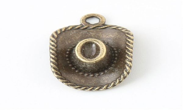 

whole vintage cowboy hat diy charms alloy diy jewelry making charms 100pcslot aac5657086720, Bronze;silver
