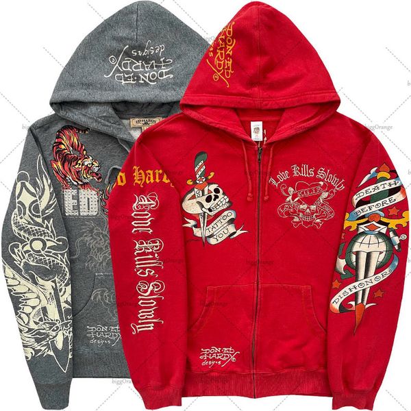 

men's hoodies sweatshirts street casual versatile harajuku style zipper sweatshirt men's american gothic rock skull bones oversize, Black