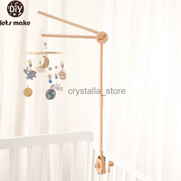 

baby wooden bell bracket hanging toy hanger baby crib bed bell wood toy rocket shape holder arm bracket hkd230817