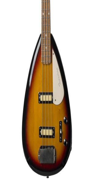 

custom shop 4 strings 3 tone sunburst tear drop electric bass guitar chrome tailpiece cover drop 7126927