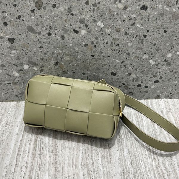 

woven phone shoulder bag plain crossbody purse cowhide genuine leather handbag fashion letter print zipper open adjustable leather shoulder