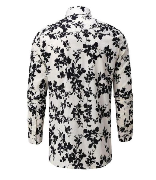 

men039s casual shirts spring and summer shirt longsleeved hawaiian floral soft print beach button work office9184122, White;black