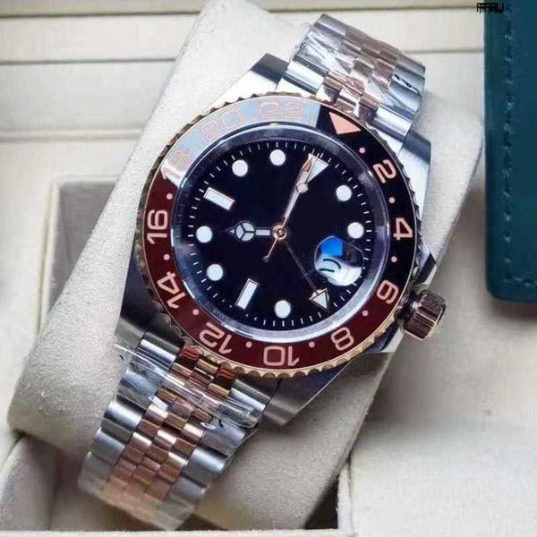 

rolaxs watch designer es classic 3186 model real adjustable oneself uhr ceramic bezel mens watches mechanical automatic movement men frj, Slivery;golden