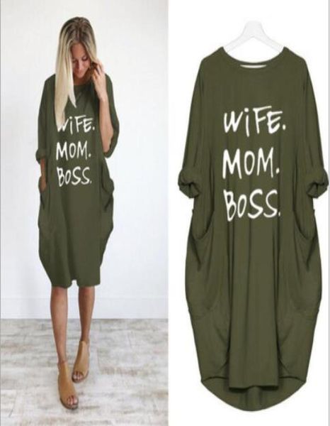 

summer women letter printed dresses fashion crew neck panelled ladies dresses casual loose long sleeve apparel8464012, Black;gray