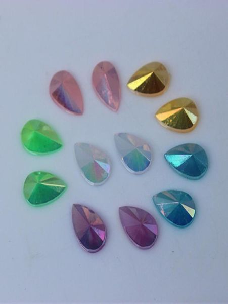 

500pcs 58mm ab jelly drop acrylic rhinestones crystal pear flat back beads jewelry garment accessories diy decoration zz5548140456, Black