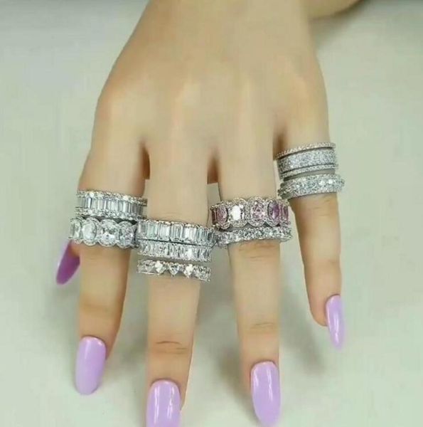 

vecalon 18 styles classiic promise ring diamond real 925 sterling silver wedding band rings for women men party jewelry8774431, Slivery;golden
