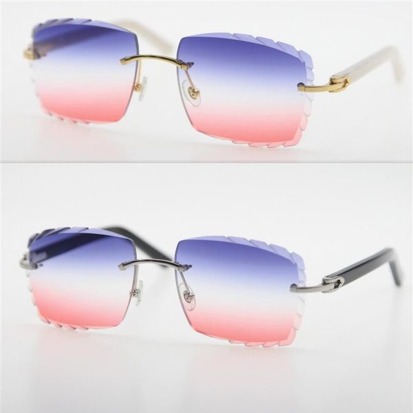 

whole selling rimless plank metal men sunglasses 18k gold large square sun glasses frames for women c decoration aztec 2510, White;black