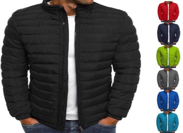 

winter down jackets for men warm cotton padded casual puffer coats zipper slim plus size s3xl outwear3906499, Black