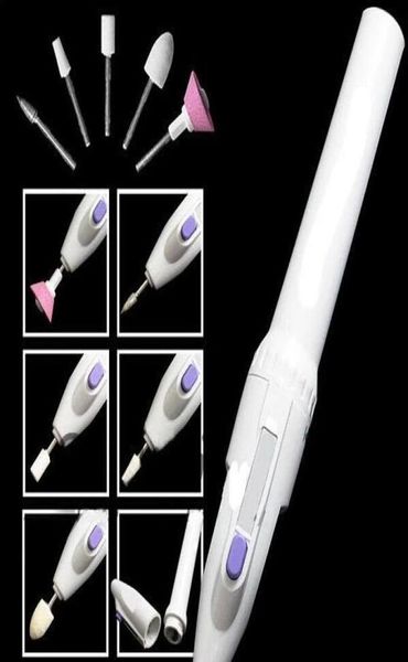 

wholenail art tip electric manicure toenail drill file tool nail grinder polisher set for 3442791, Silver