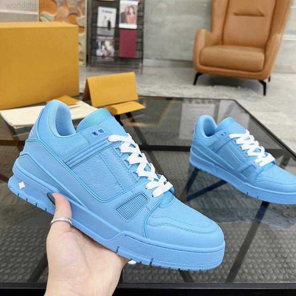 

leather designer sneakers virgil trainers casual shoes denim canvas calfskin leather abloh vintage green blue overlays platform low sneakers, Black