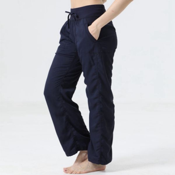 

lu-77 gym loose full length pants wide leg pants workout running exercise trousers 4 way stretch capris