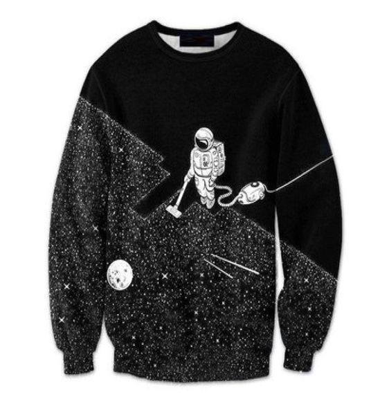 

men 3d sweatshirts space vacuum cleaner robot 3d print fashion jumpers pullovers streetwear tracksuit hoody quality 3540856, Black