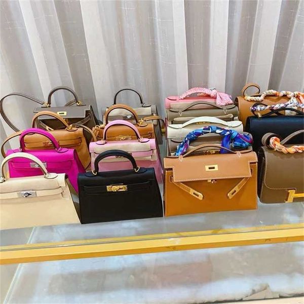 

luxury bags kellyss handbag epsom leather hand palm pattern one shoulder