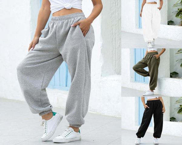 

2020 loose joggers wide leg sweat pants women trousers plus size soft high waist pants streetwear korean casual yoga pant femme3885719, Black;blue
