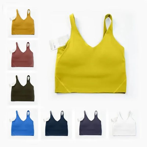 

yoga outfit lu-20 u type back align tank gym clothes women casual running nude tight sports bra fitness beautiful underwear vest shirt
