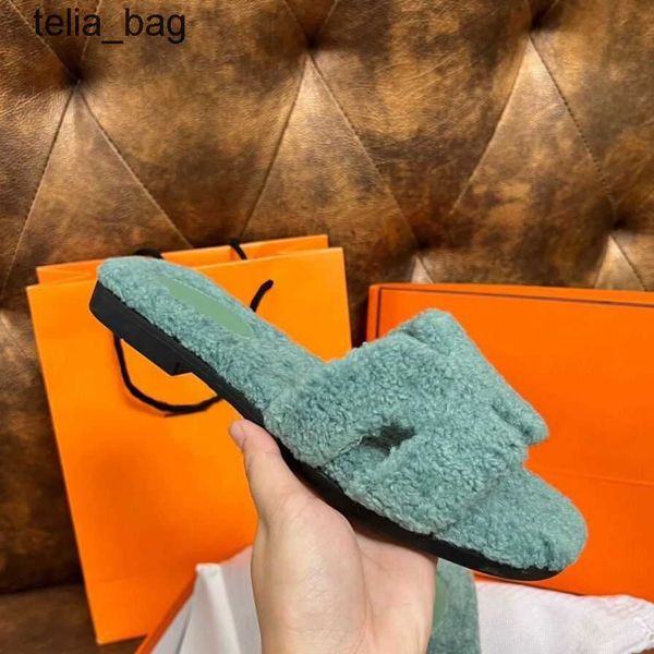 

oran hermzs 2023 shoes slippers online designer fur bear sandal teddy slipper lamb wool flat bottom ins fashion versatile casual one charact