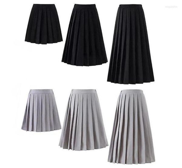 

skirts elastic waist japanese student girls school uniform women long midi skirt ladies fashion party female pleated skirtskirts5571348, Black