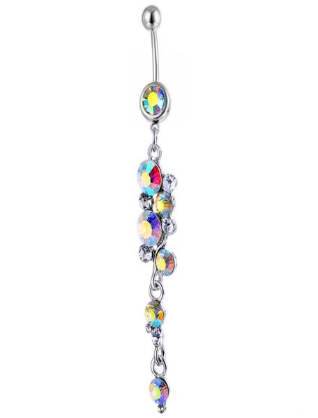 

d0051 belly navel button ring clear ab0123456789104716500, Silver