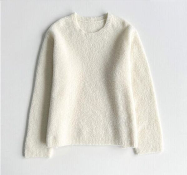 

toteme round necked long sleeve kniited sweater, White;black