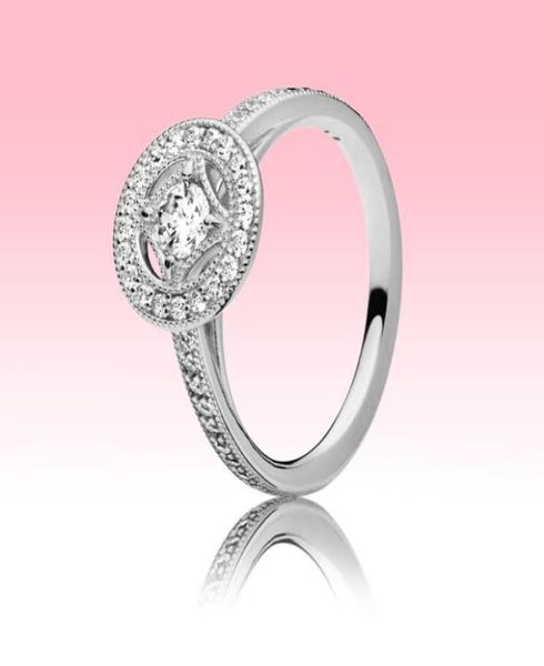 

authentic 925 silver vintage circle ring women wedding jewelry for p cz diamond engagement rings with original box set 865458, Slivery;golden