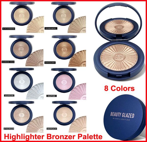 

beauty glazed highlighter powder palette bronzer contour glow eyeshadow blusher makeup face shimmer skin brighten illuminator 8 co9685413