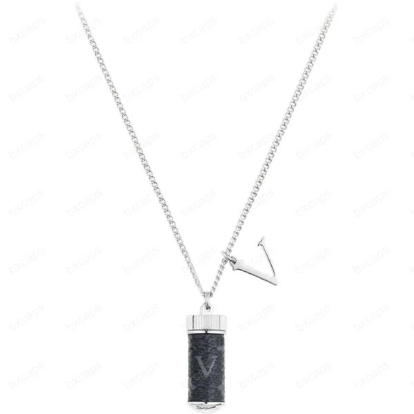

designer pillar box pendant necklaces for women men luxurys designers flower necklaces mens choker fashion jewelry with box, Silver