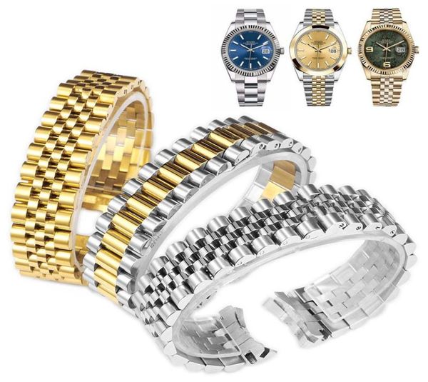 

watch bands quality watchbands for datejust daydate oysterpertual accessories stainless steel band strap bracelet6313548, Black;brown