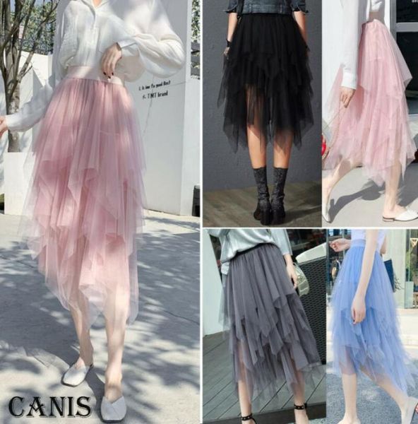 

party train fashion womens lace princess irregular fairy 4 layers tulle skirt bouffant puffy fashion skirt long tutu skirts3717493, Black