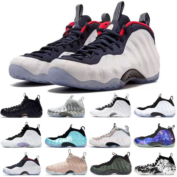

mens women designer trainers basketball shoe foamposite one pro penny hardaway shoes particle beige island green silver surfer olympic sport