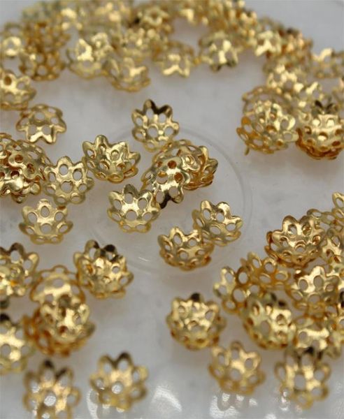 

5000pcslot 6mm 5 colors silvergold plated flower caps spacer for beads end findings2007938, Silver