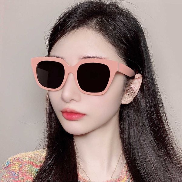 

square tender pink for women high-end sense of ins. net red 2023 new sunglasses with a trendy and slim frame, White;black
