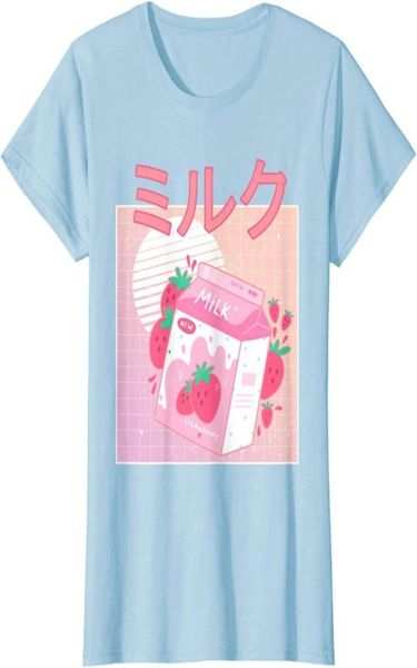 

women039s tshirt 2021 t shirt women kawaii summer graphic tees fashion funny retro 90s japanese strawberry milk shake car7932343, White