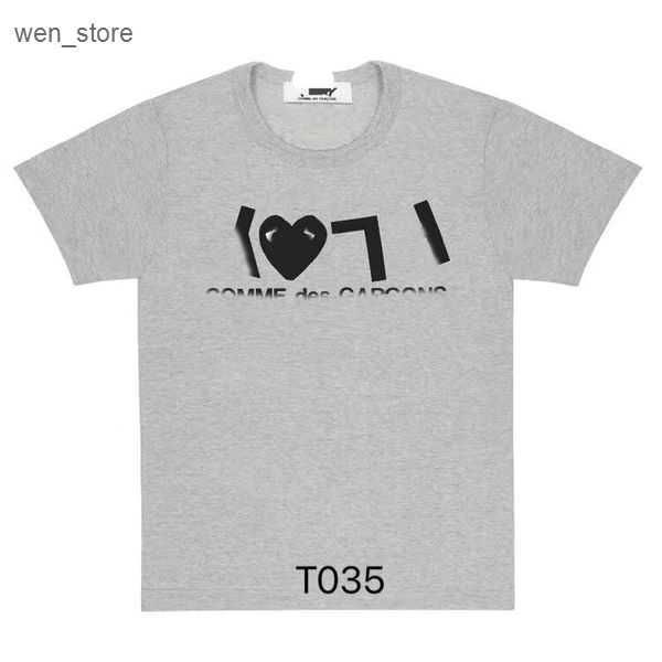 

619s on mens play t shirt designer red heart shirt commes casual women shirts des badge garcons high quanlity tshirts cotton embroidery i6om, White;black
